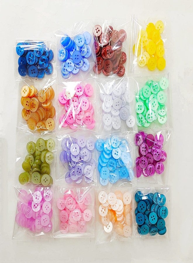 Vemlons Button Multi Color Shirt Buttons 4 Hole Buttons Pack of 192 Piece/ 12 Piece x 16 Colors Inside/Arts and Craft/Shirts Button for Men and Women - Image 4